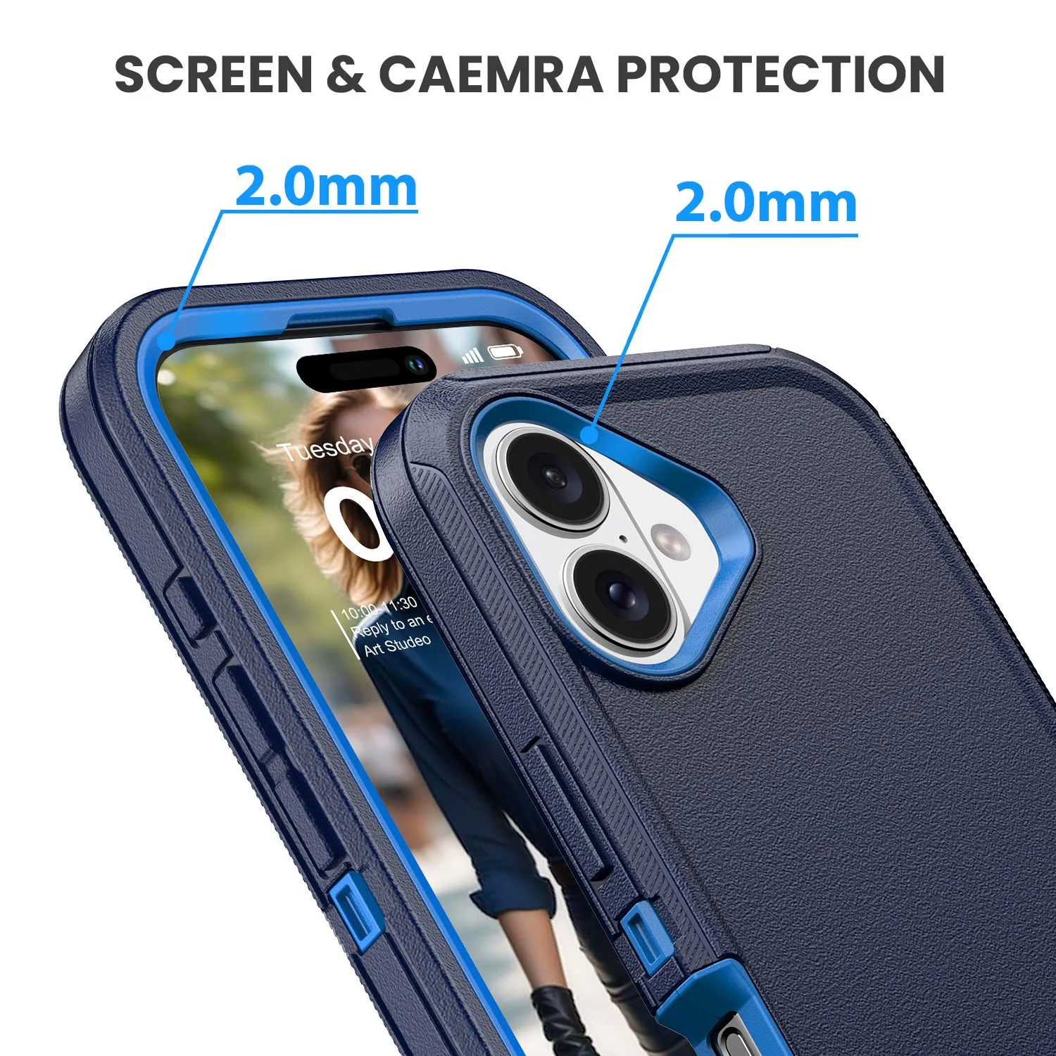 Military Ultra Protection iPhone Case with Glass Screen Protector