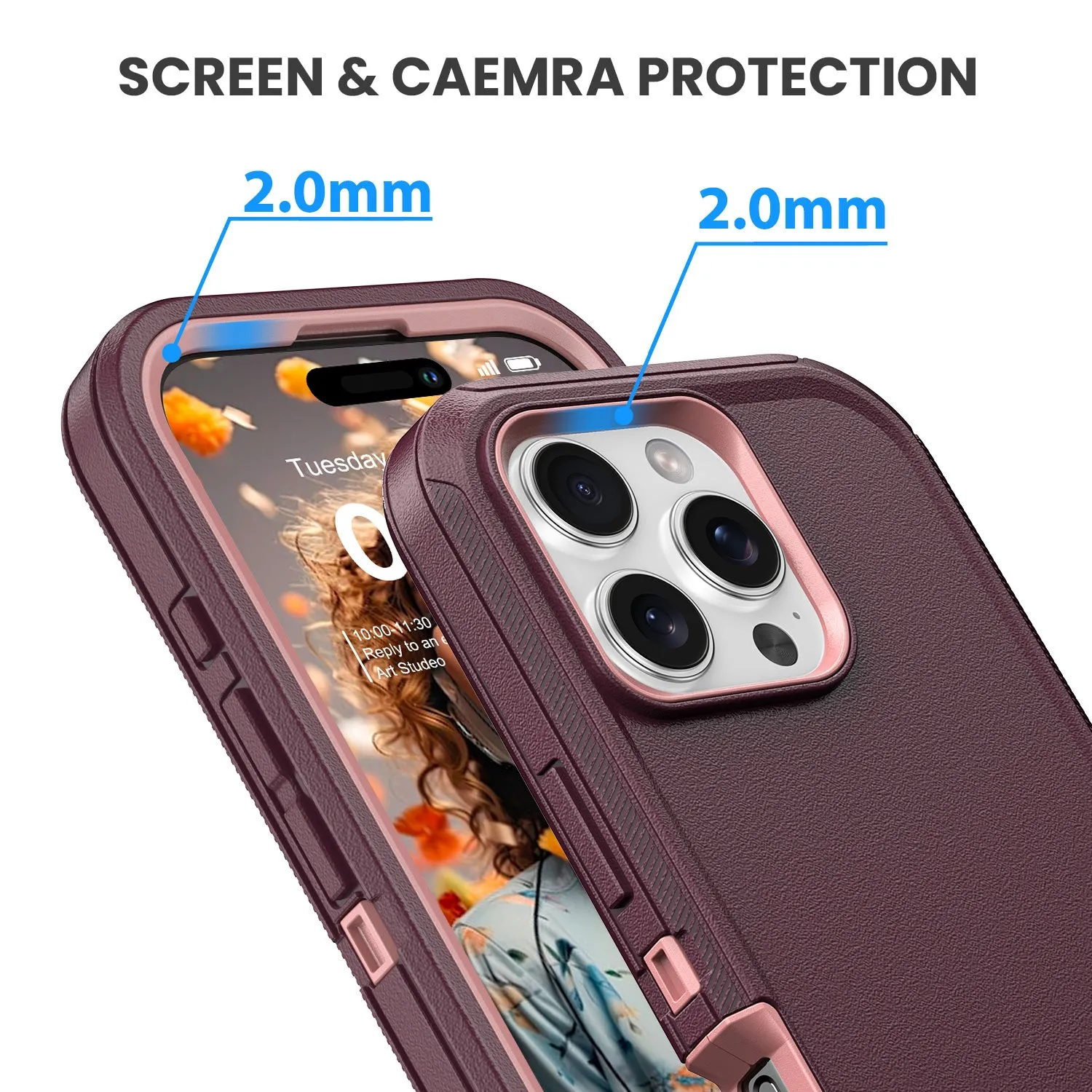 Military Ultra Protection iPhone Case with Glass Screen Protector