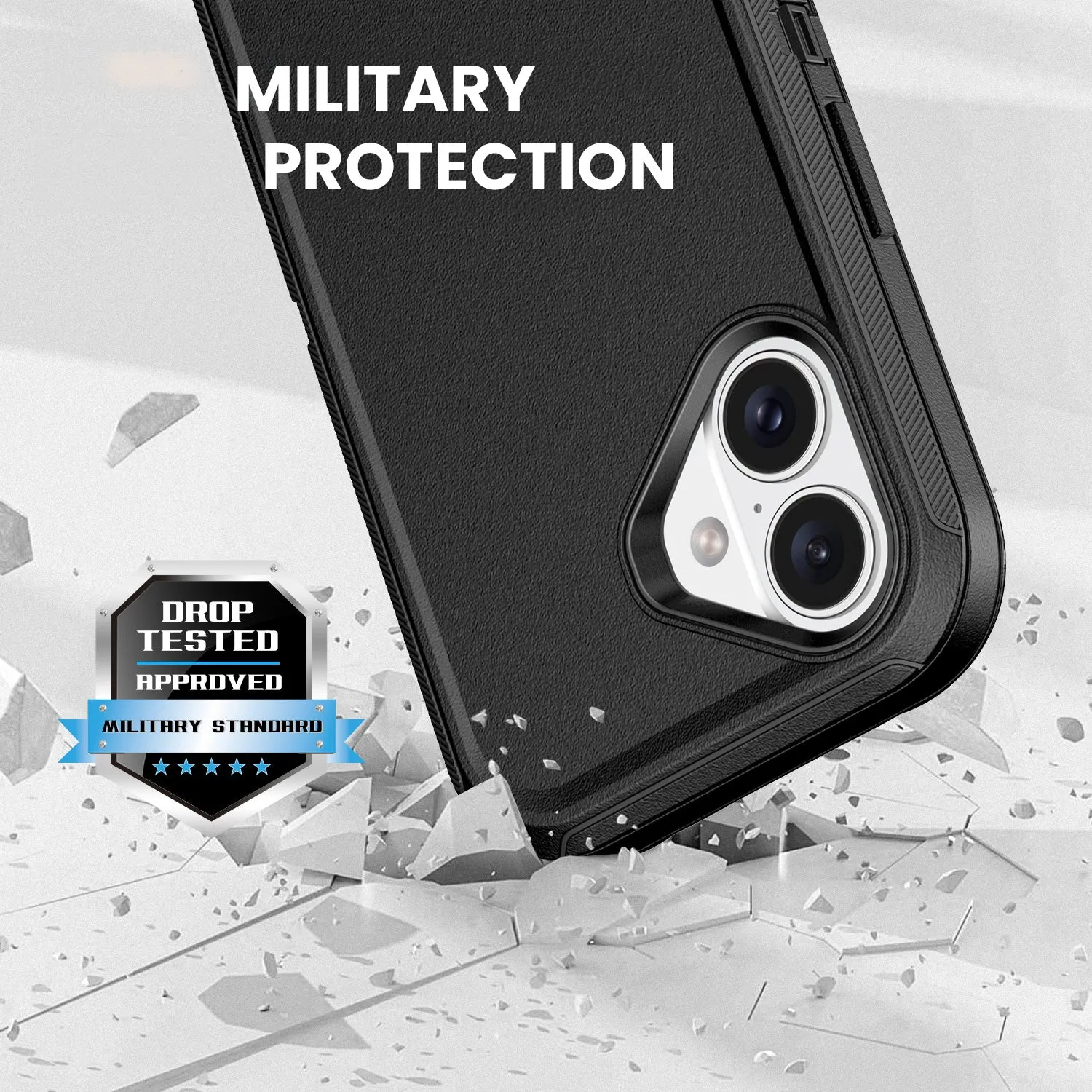Military Ultra Protection iPhone Case with Glass Screen Protector