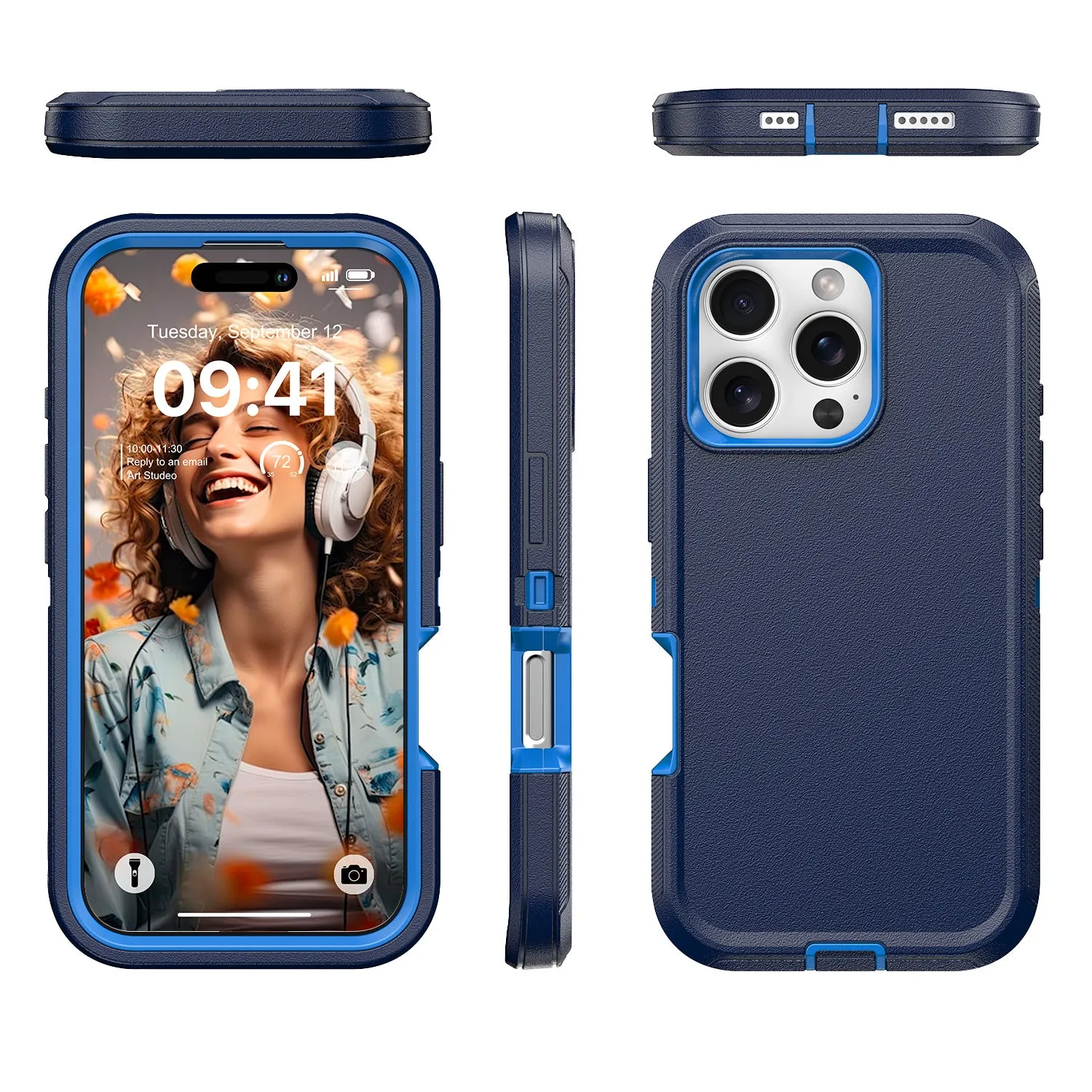 Military Ultra Protection iPhone Case with Glass Screen Protector