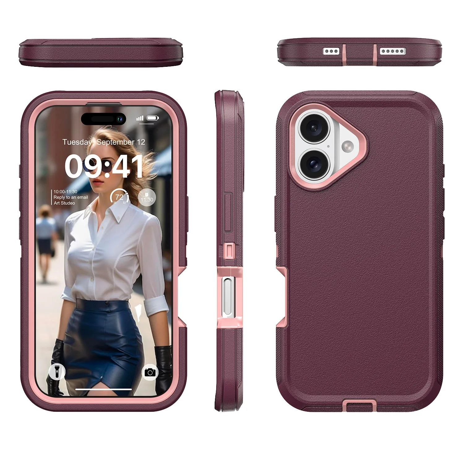 Military Ultra Protection iPhone Case with Glass Screen Protector