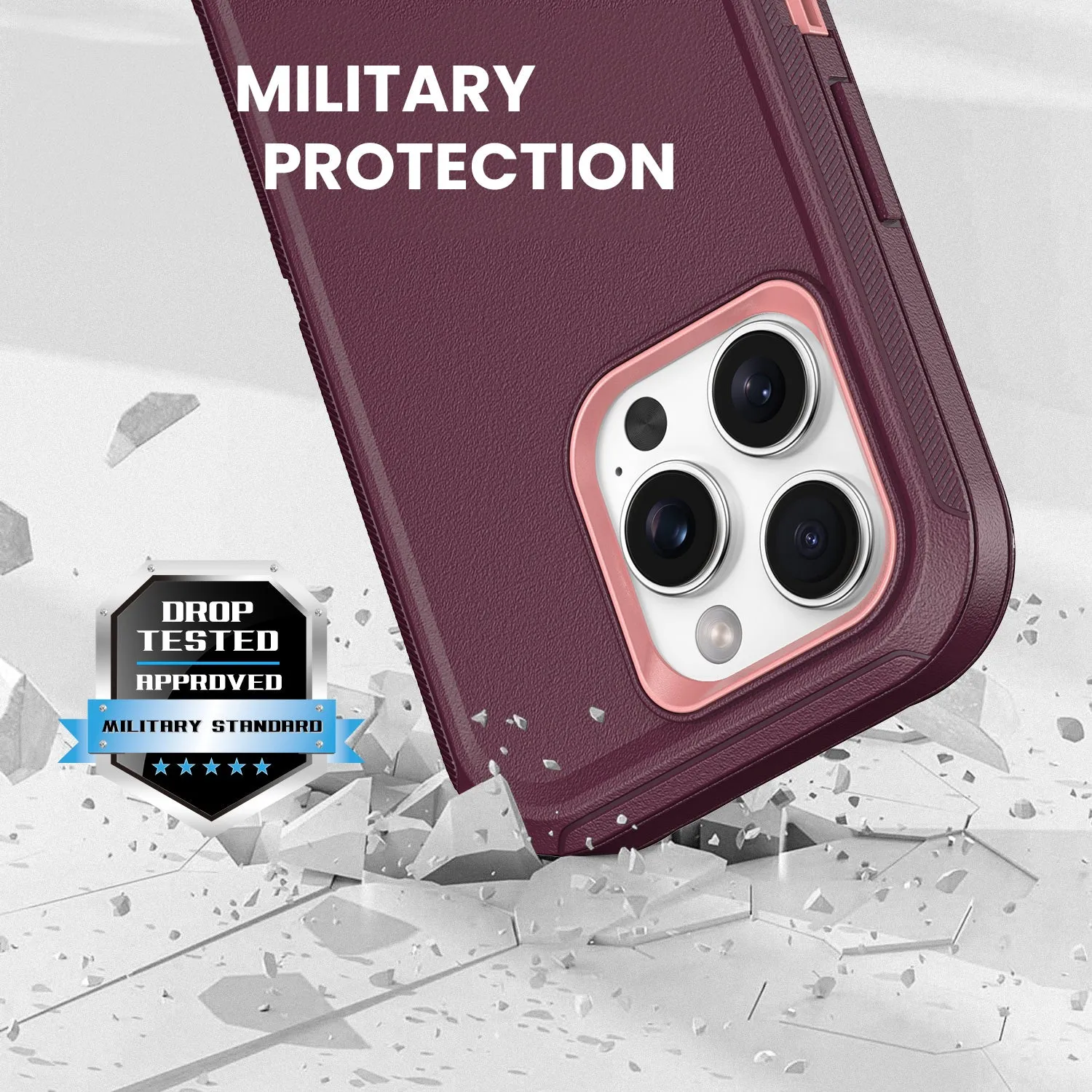 Military Ultra Protection iPhone Case with Glass Screen Protector