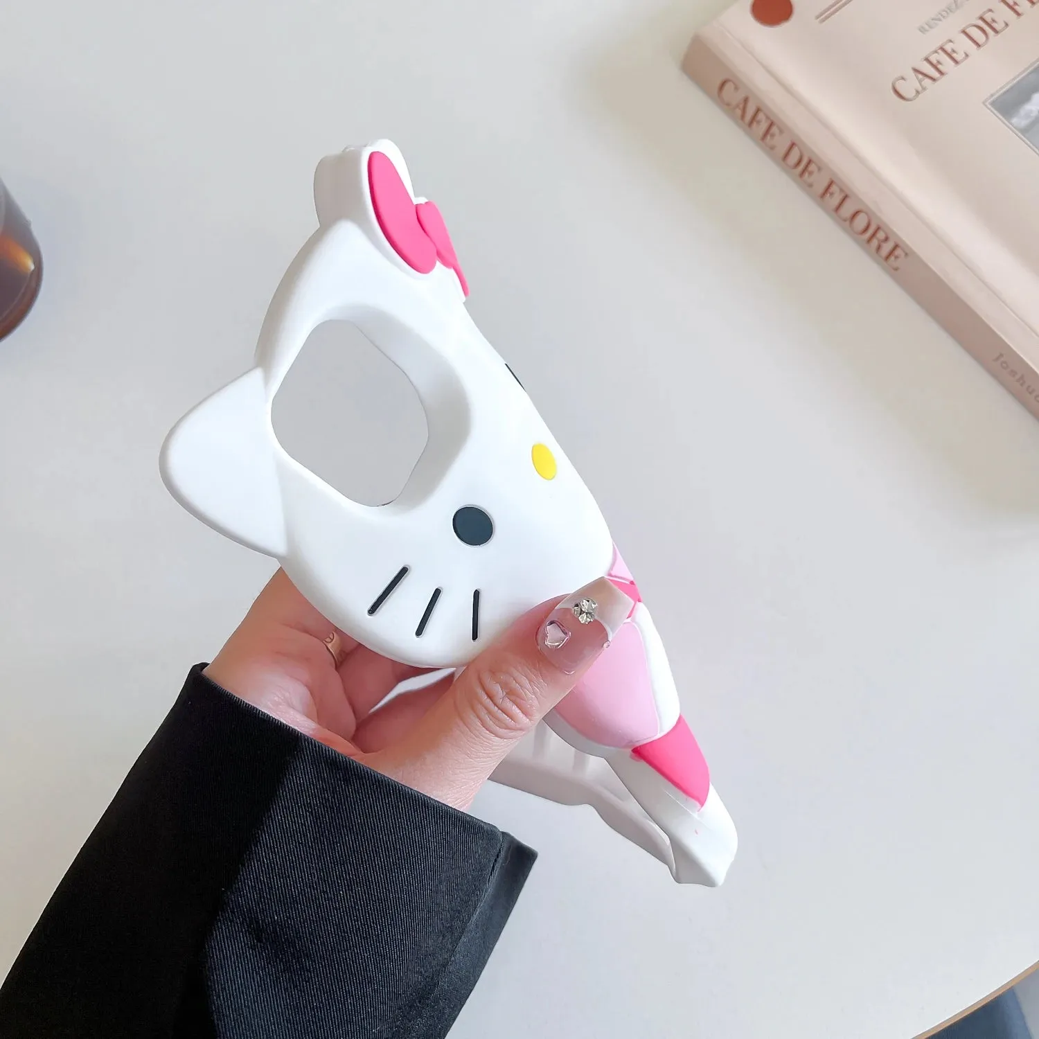 MINISO Hello Kitty 3D Silicone Phone Case | Soft, Anti-Scratch, Dustproof Cartoon Anime Cover for iPhone 11, 12 Mini, 13 Pro, 14 Plus, 15, 16 Pro Max, XS, XR, X, 8, 7, SE 2020