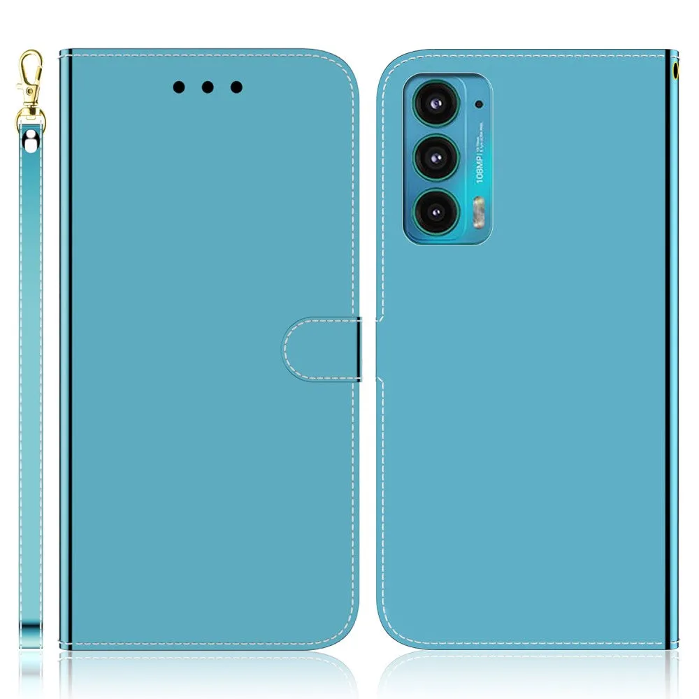 Mirror Motorola Edge (2021) flip case - Blue