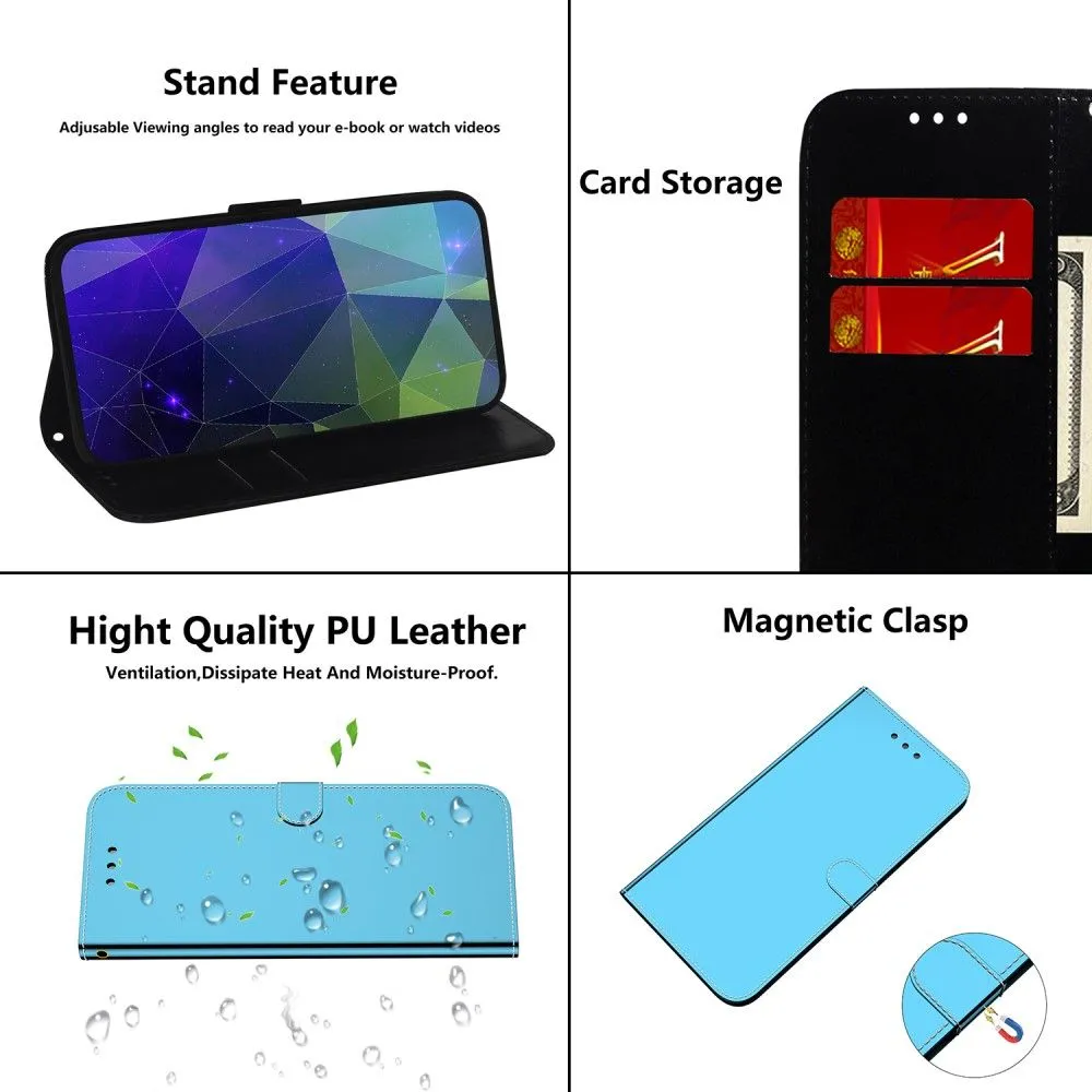 Mirror Motorola Edge (2021) flip case - Blue