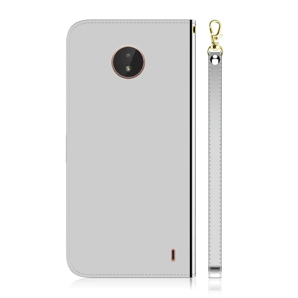 Mirror Nokia C10 / C20 flip case - Silver