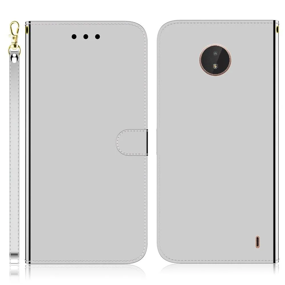 Mirror Nokia C10 / C20 flip case - Silver
