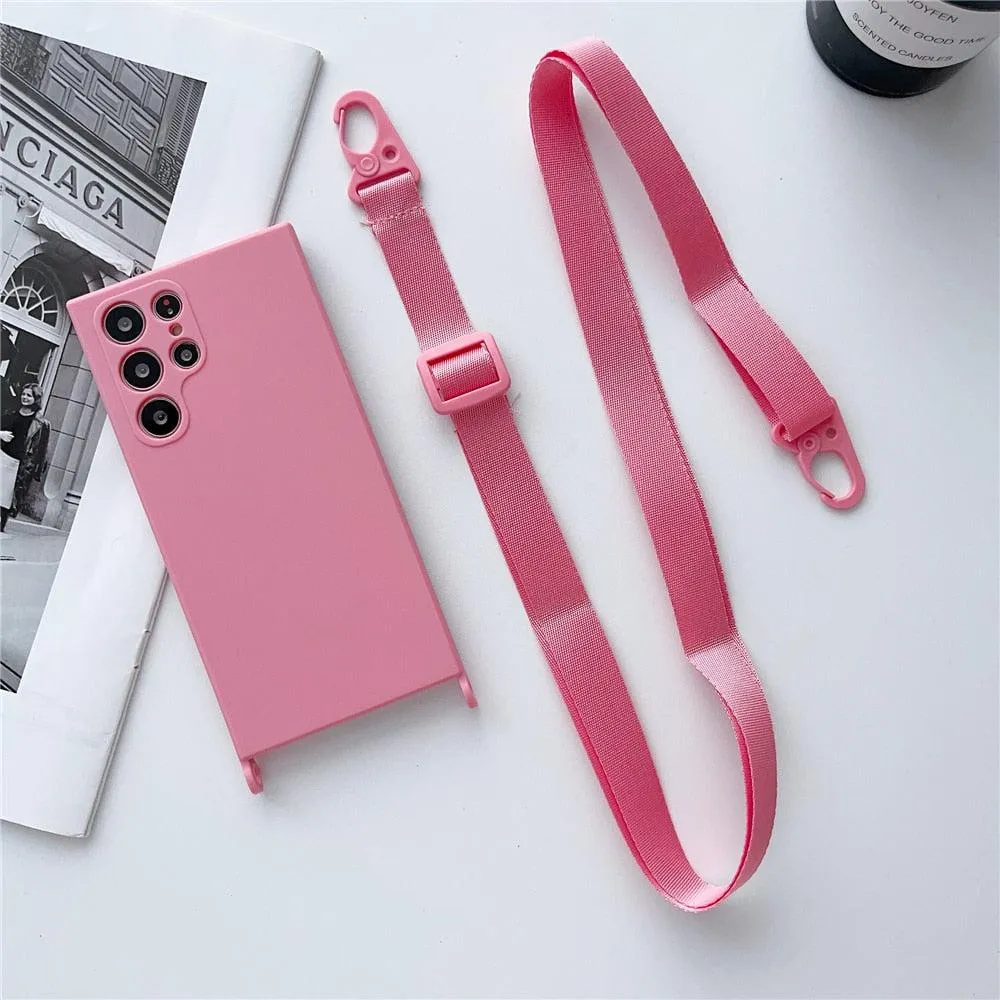 Mobile Phone Crossbody Lanyard Case For Samsung SmartPhone Cover