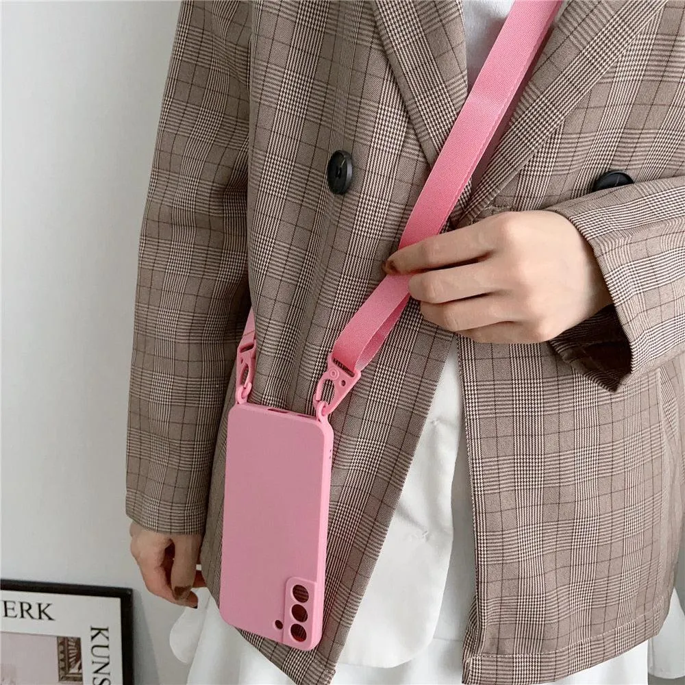 Mobile Phone Crossbody Lanyard Case For Samsung SmartPhone Cover