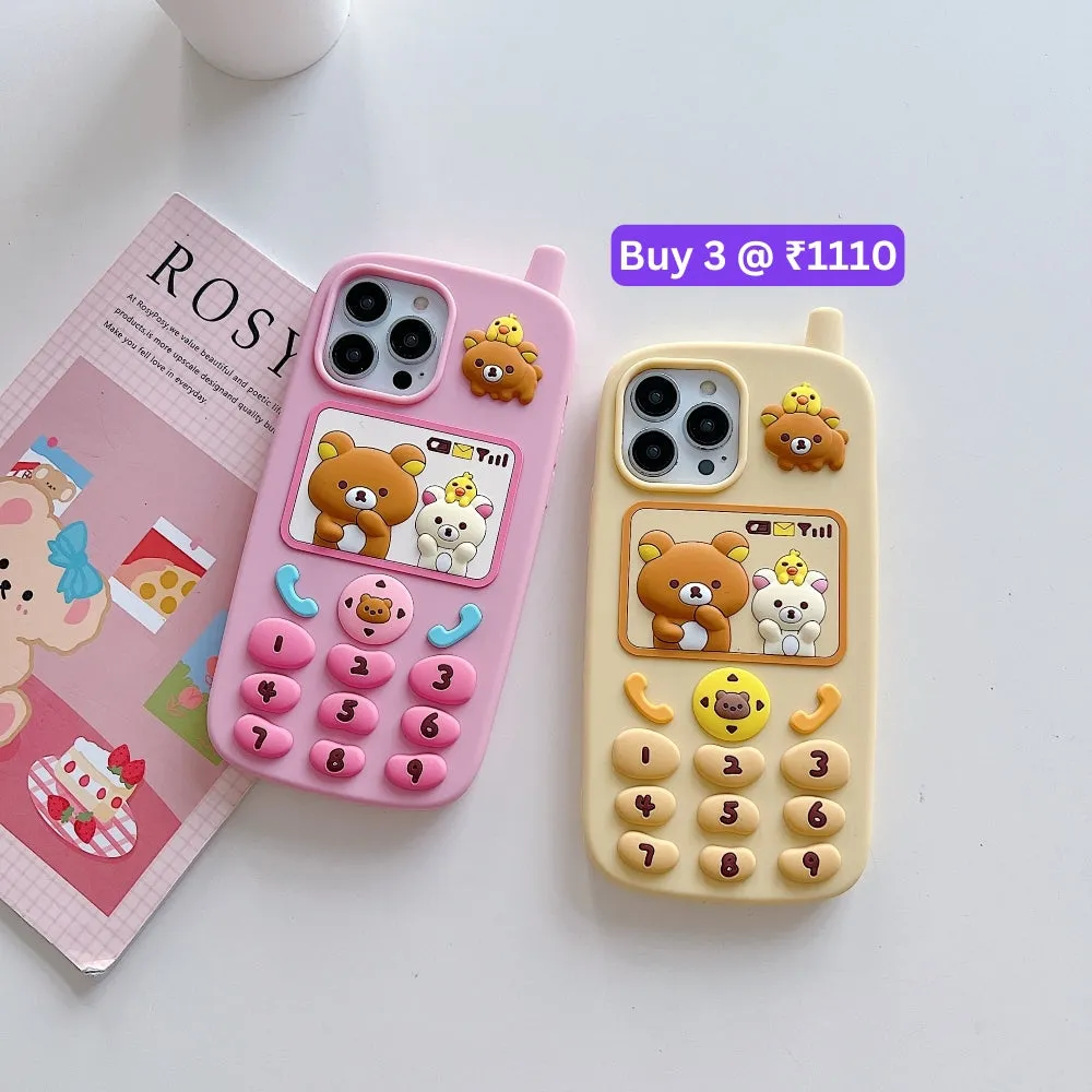 Mobile Shape Bear Silicone Protective Phone Case - iPhone 12