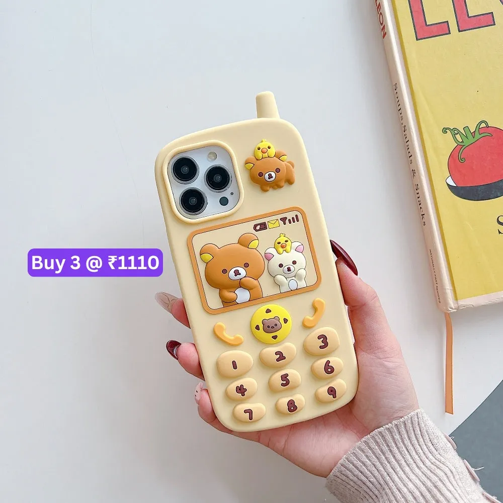 Mobile Shape Bear Silicone Protective Phone Case - iPhone 12