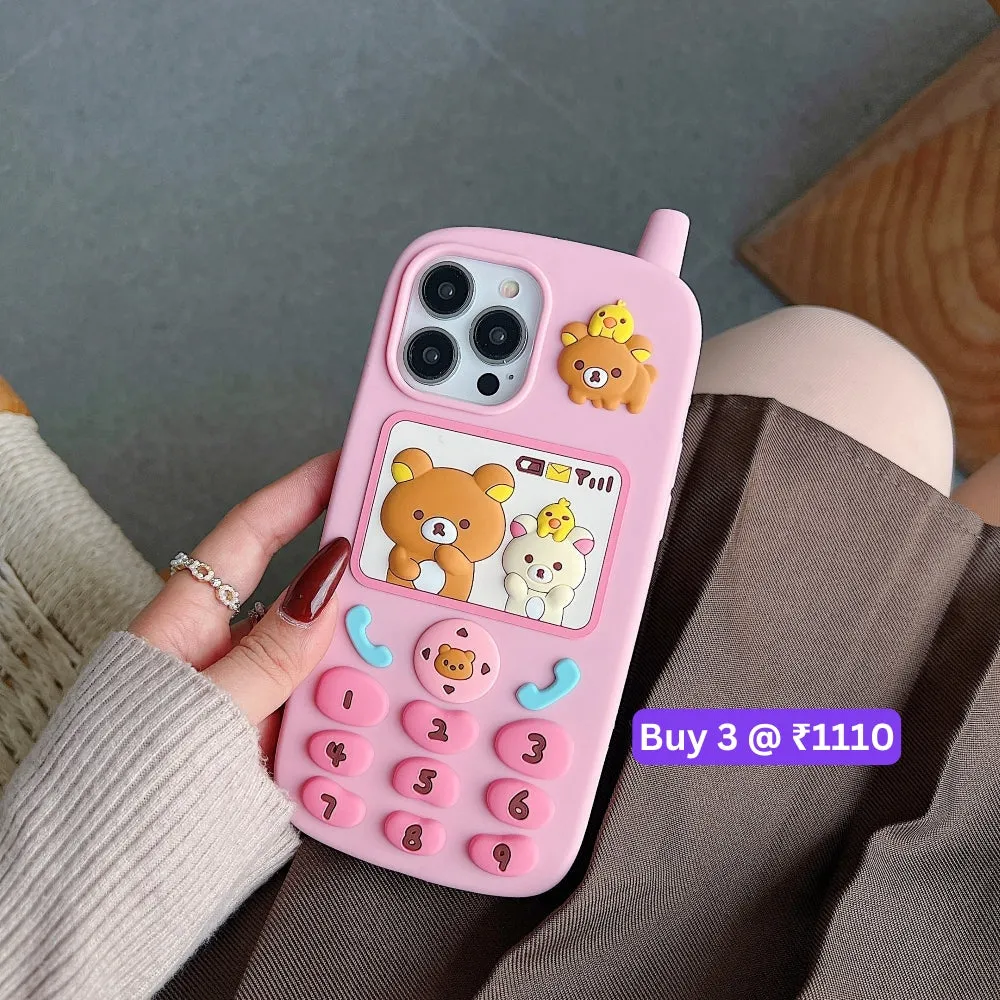 Mobile Shape Bear Silicone Protective Phone Case - iPhone 12