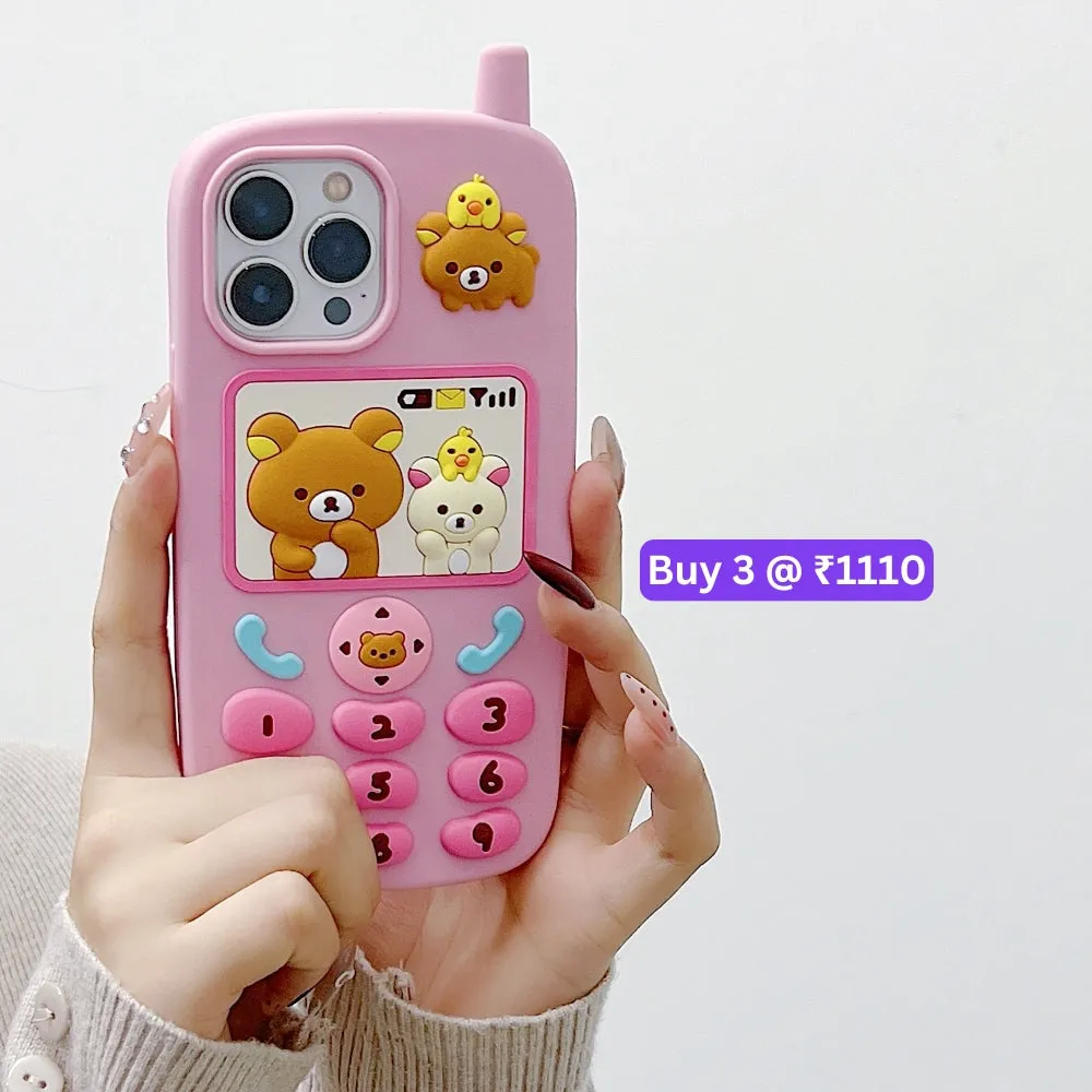 Mobile Shape Bear Silicone Protective Phone Case - iPhone 12
