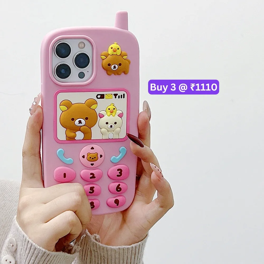 Mobile Shape Bear Silicone Protective Phone Case - iPhone 12