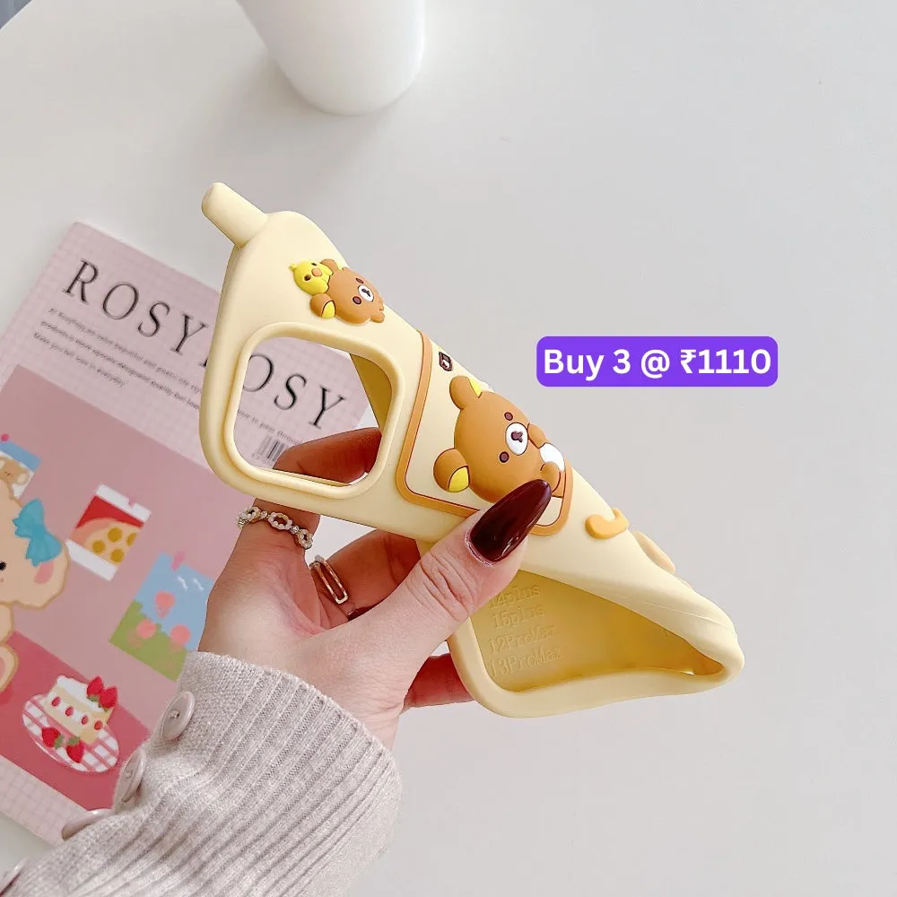 Mobile Shape Bear Silicone Protective Phone Case - iPhone 13