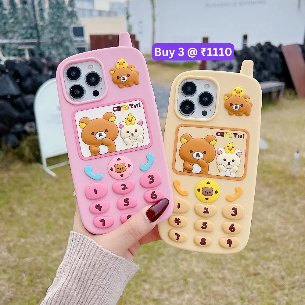 Mobile Shape Bear Silicone Protective Phone Case - iPhone 13