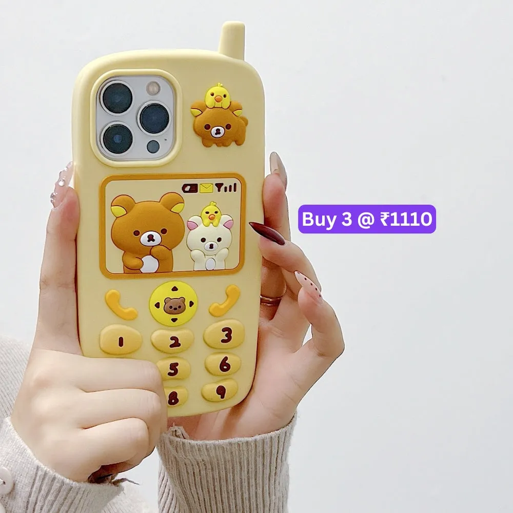 Mobile Shape Bear Silicone Protective Phone Case - iPhone 13