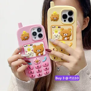 Mobile Shape Bear Silicone Protective Phone Case - iPhone 14 Pro