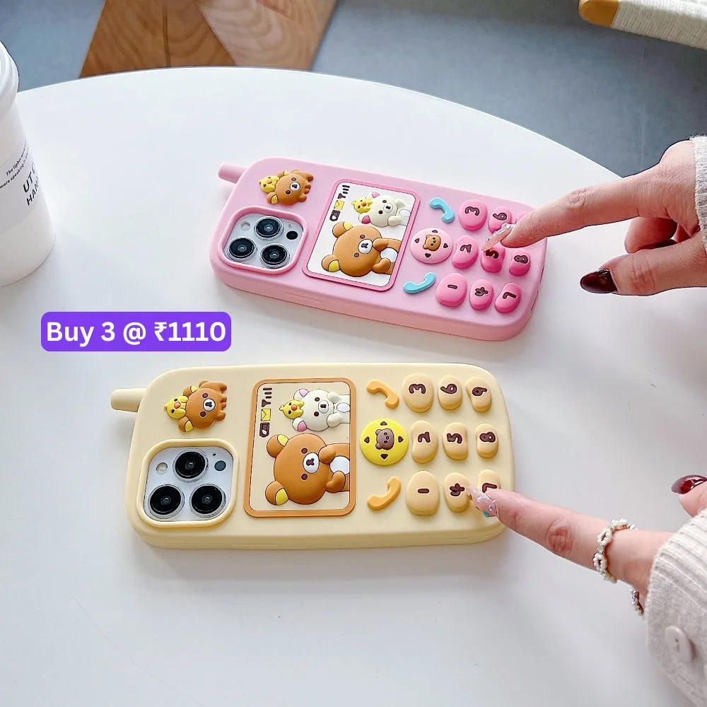 Mobile Shape Bear Silicone Protective Phone Case - iPhone 14
