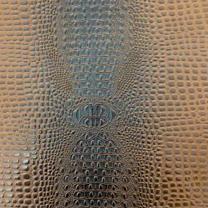 Mocha Brown Aussie 3D Embossed Gator Vinyl Fabric