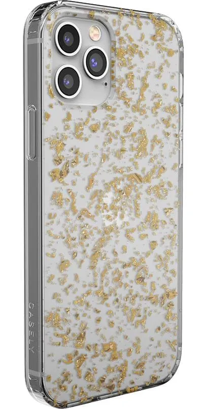 Morning Sparkle | Rose and Gold Flaked Clear Case