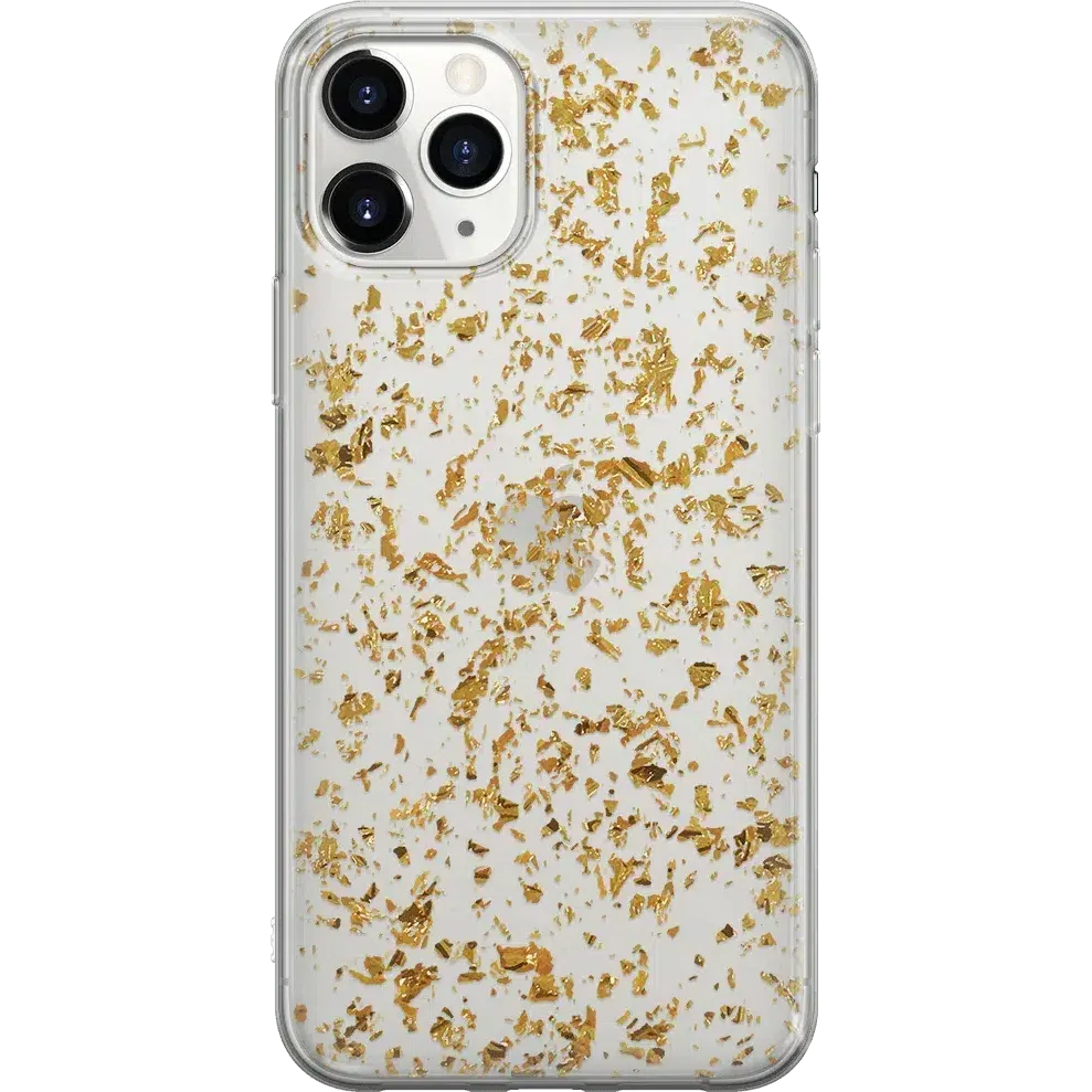 Morning Sparkle | Rose and Gold Flaked Clear Case
