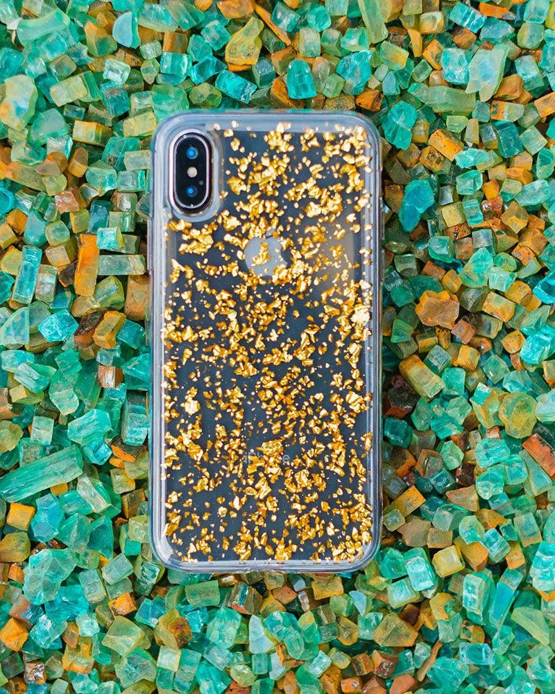 Morning Sparkle | Rose and Gold Flaked Clear Case