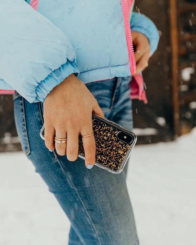 Morning Sparkle | Rose and Gold Flaked Clear Case