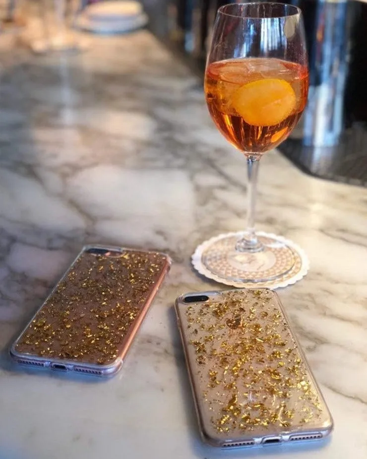 Morning Sparkle | Rose and Gold Flaked Clear Case