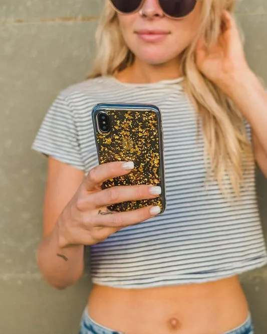 Morning Sparkle | Rose and Gold Flaked Clear Case