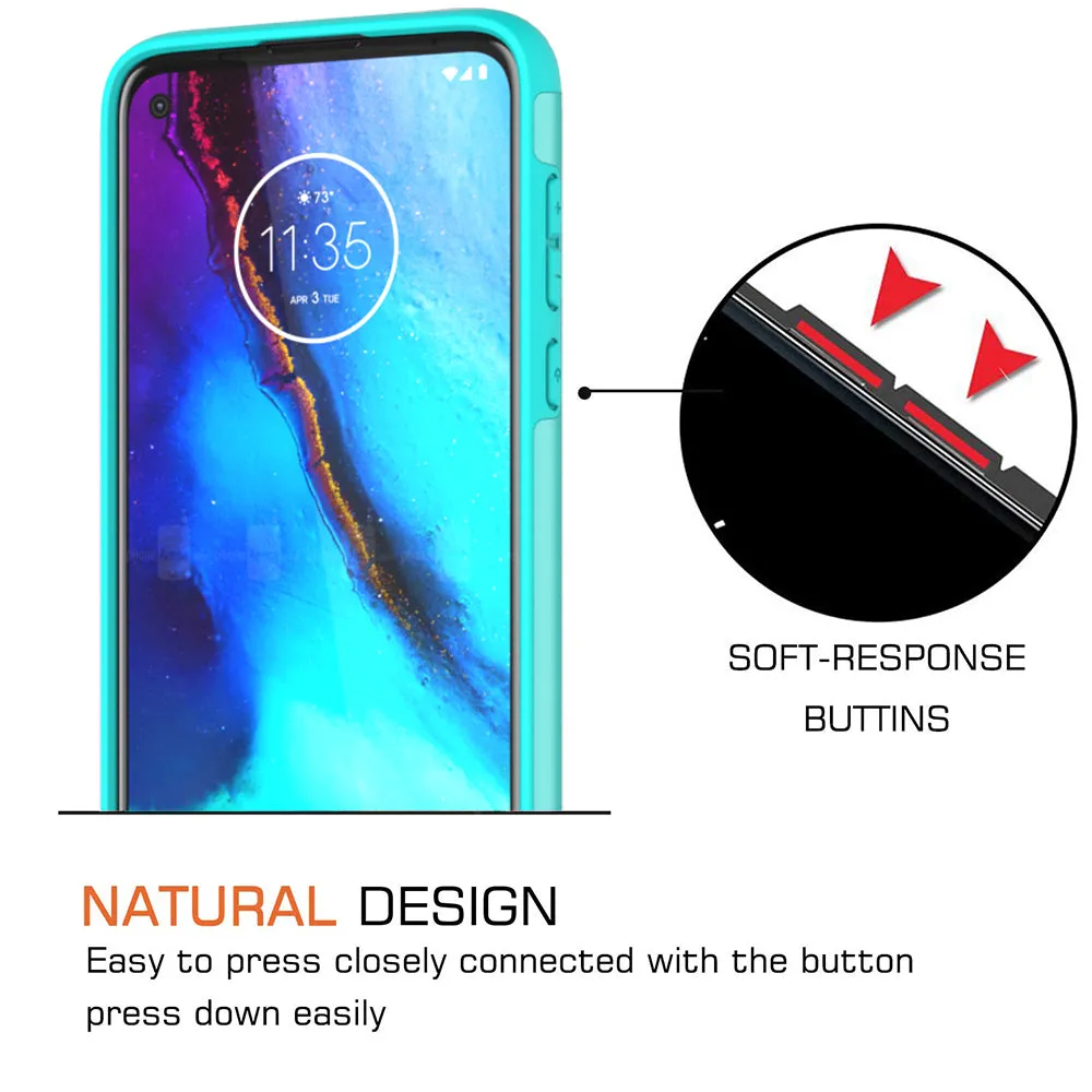 Motorola Moto G Stylus Case, Glitter Bling Heavy Duty Shock Proof Hybrid Case with [HD Screen Protector] Dual Layer Protective Phone Case Cover for Motorola Moto G Stylus - Teal