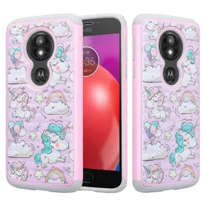 Motorola Moto G6 Play, g6 Forge Case, Slim Hybrid [Shock/Impact Resistant] Crystal Rhinestone Dual Layer Protective Cover for Moto G6 Play - Pink Unicorn