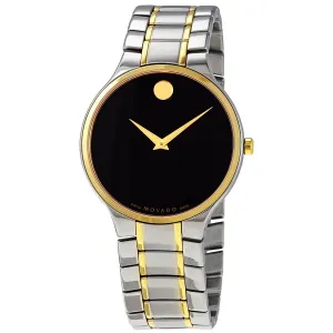 Movado Serio Quartz Black Dial Two-tone Men's Watch 0607284