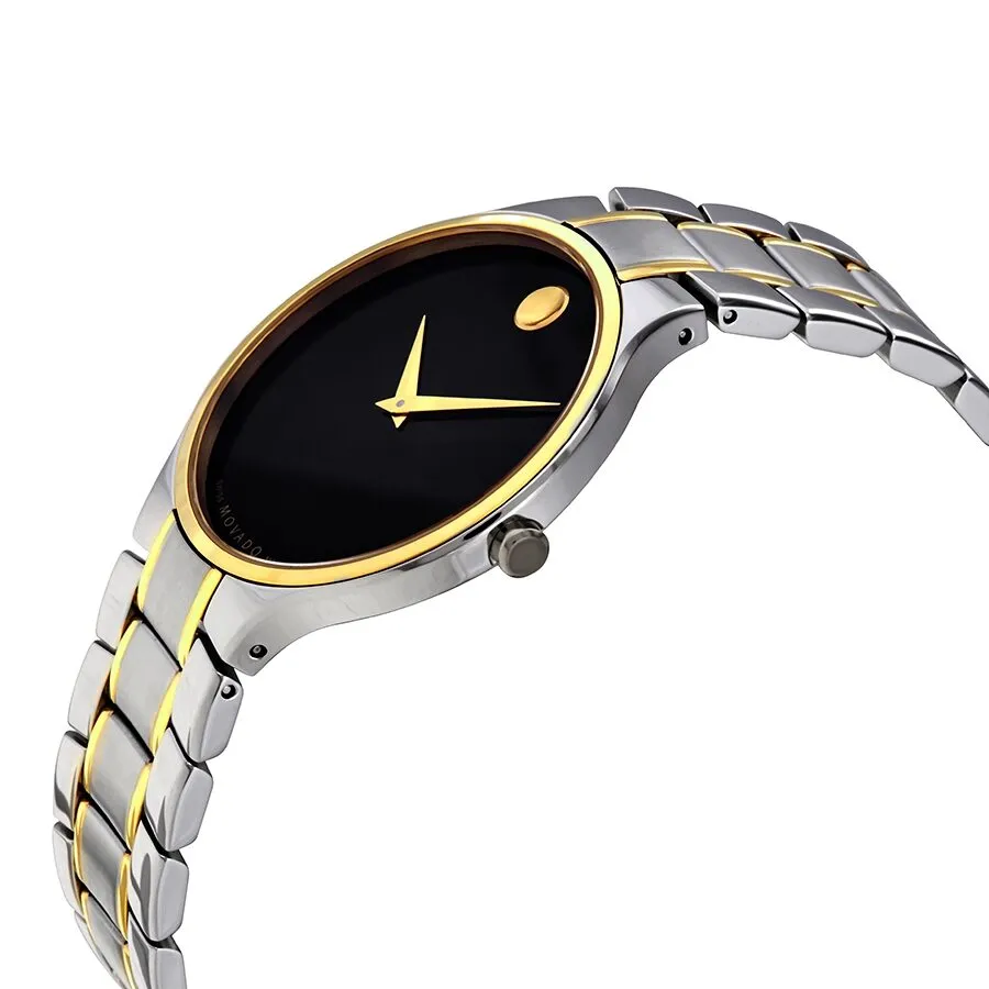 Movado Serio Quartz Black Dial Two-tone Men's Watch 0607284