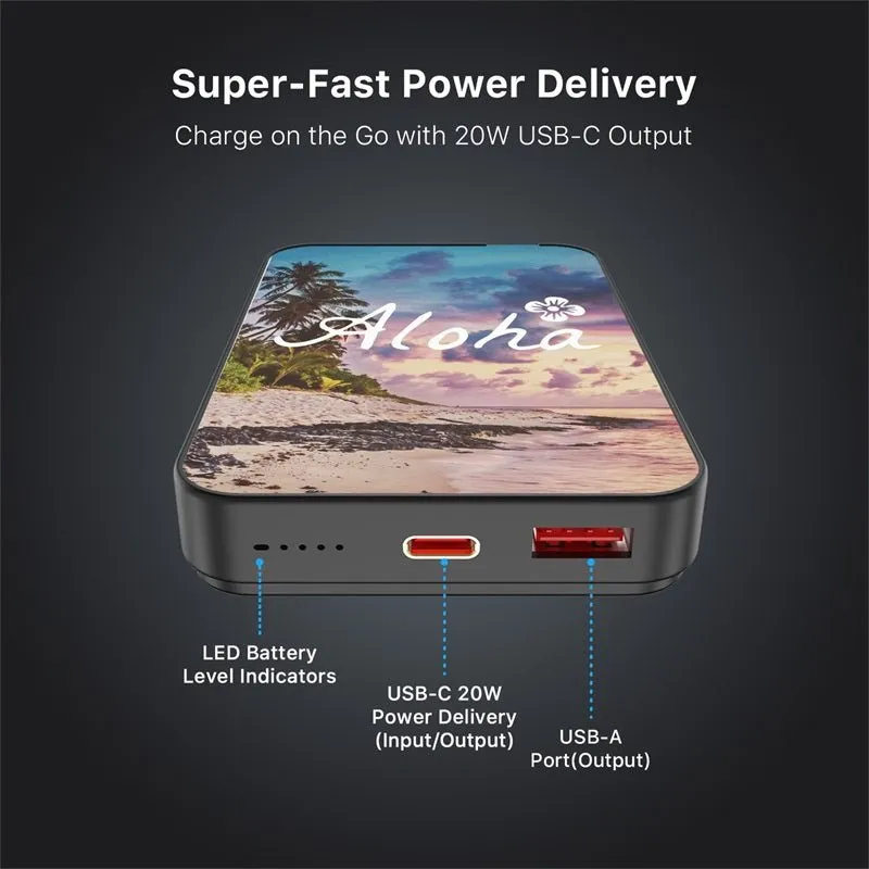 MyBat Design Lab 10000mAh Magnetic Wireless Power Bank - Black - Aloha