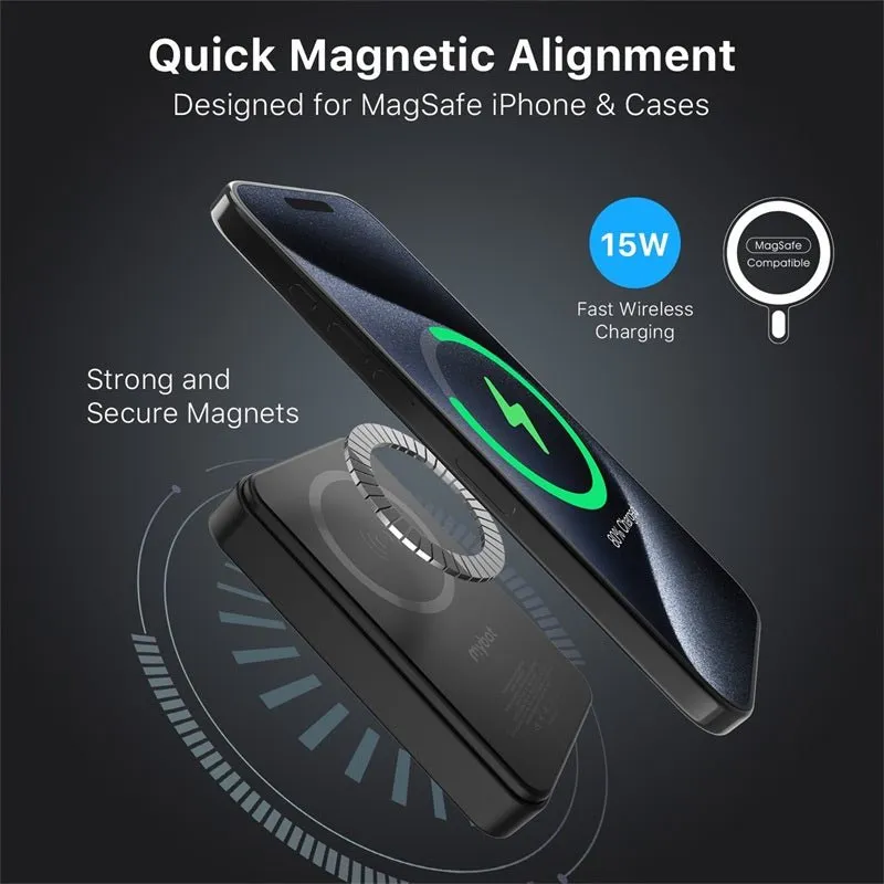 MyBat Design Lab 10000mAh Magnetic Wireless Power Bank - Black - Aloha