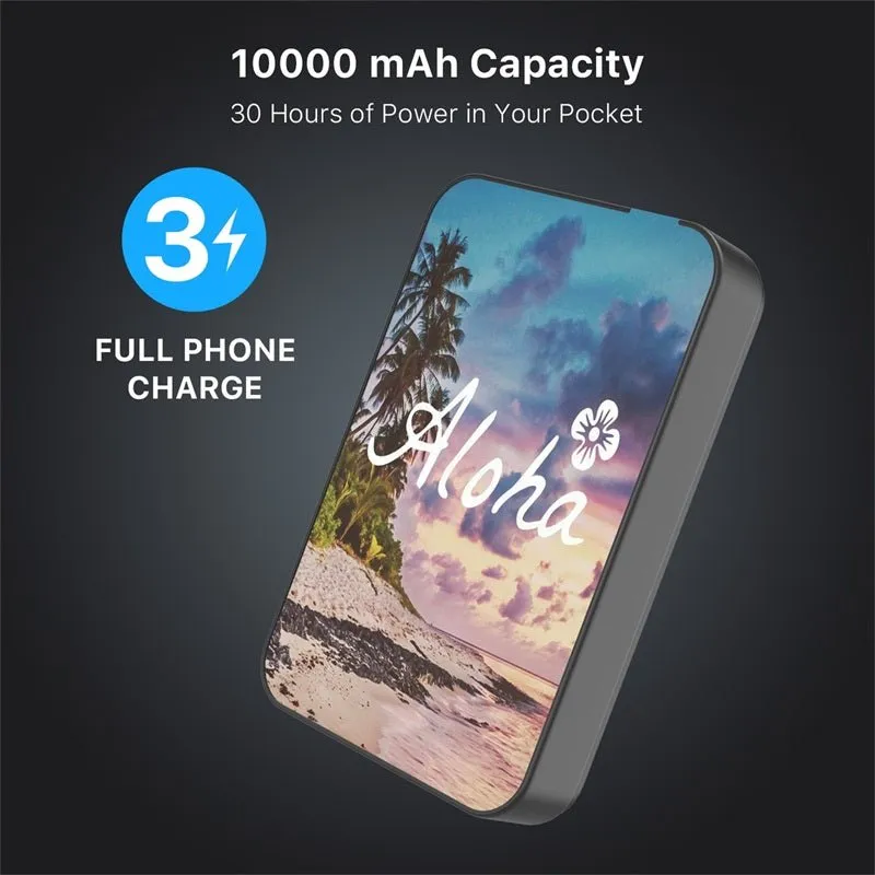 MyBat Design Lab 10000mAh Magnetic Wireless Power Bank - Black - Aloha