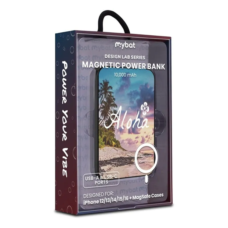 MyBat Design Lab 10000mAh Magnetic Wireless Power Bank - Black - Aloha