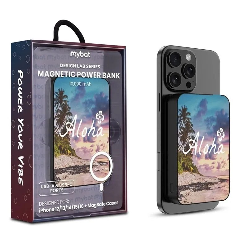 MyBat Design Lab 10000mAh Magnetic Wireless Power Bank - Black - Aloha