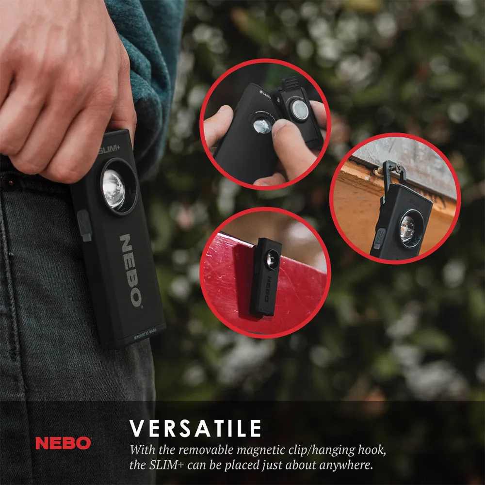 Nebo Slim  Rechargeable Flashlight Power Bank 700 Lumen LED Light with Red Laser Pointer