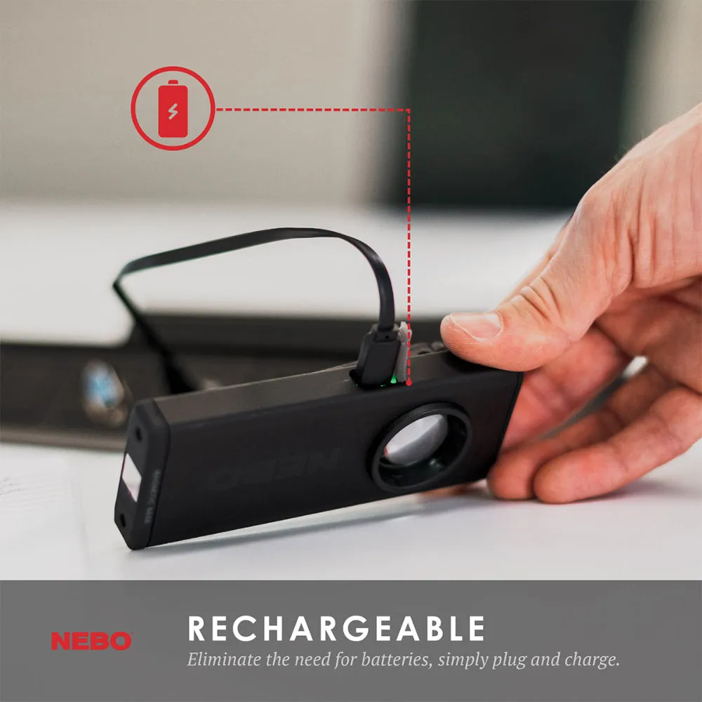 Nebo Slim  Rechargeable Flashlight Power Bank 700 Lumen LED Light with Red Laser Pointer