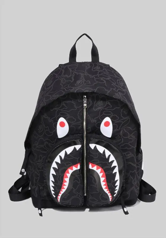 Neon Camo Shark Day Pack - Black