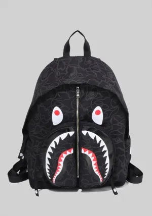 Neon Camo Shark Day Pack - Black