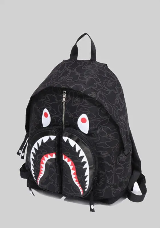 Neon Camo Shark Day Pack - Black