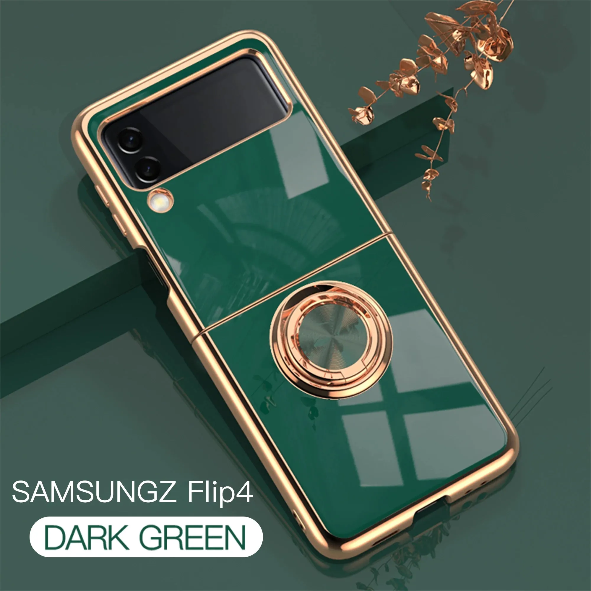 New 6d Luxury Soft Plating Flip Cover Mobile Phone Case With Holder For Samsung Galaxy Z Flip 4 Fold4 Flip 3