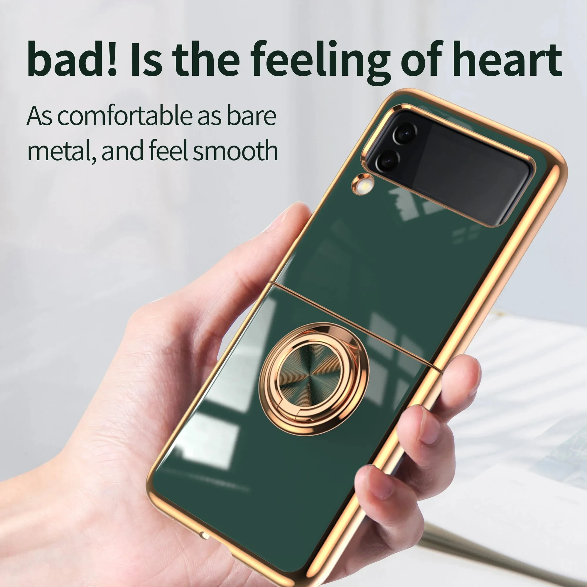 New 6d Luxury Soft Plating Flip Cover Mobile Phone Case With Holder For Samsung Galaxy Z Flip 4 Fold4 Flip 3