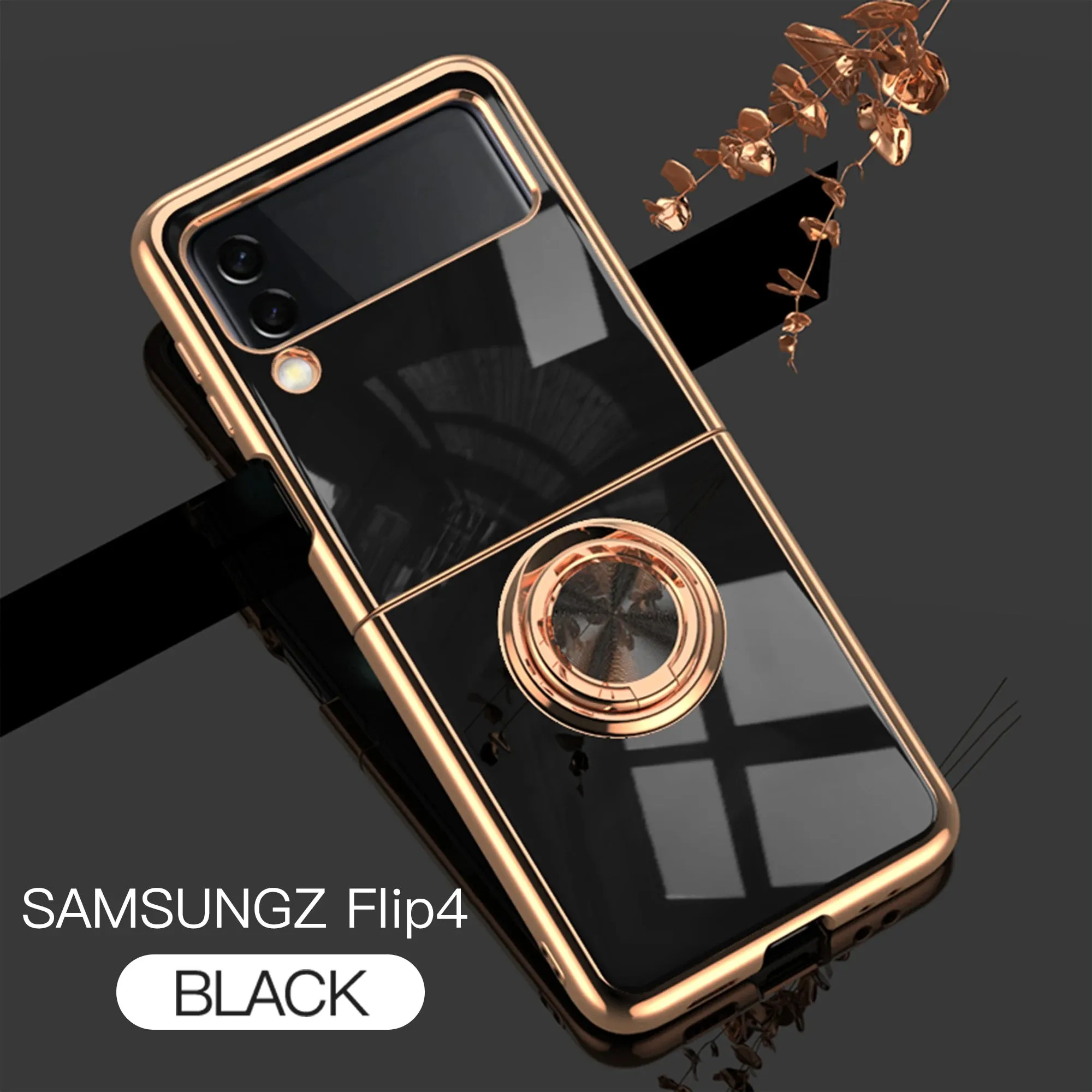New 6d Luxury Soft Plating Flip Cover Mobile Phone Case With Holder For Samsung Galaxy Z Flip 4 Fold4 Flip 3