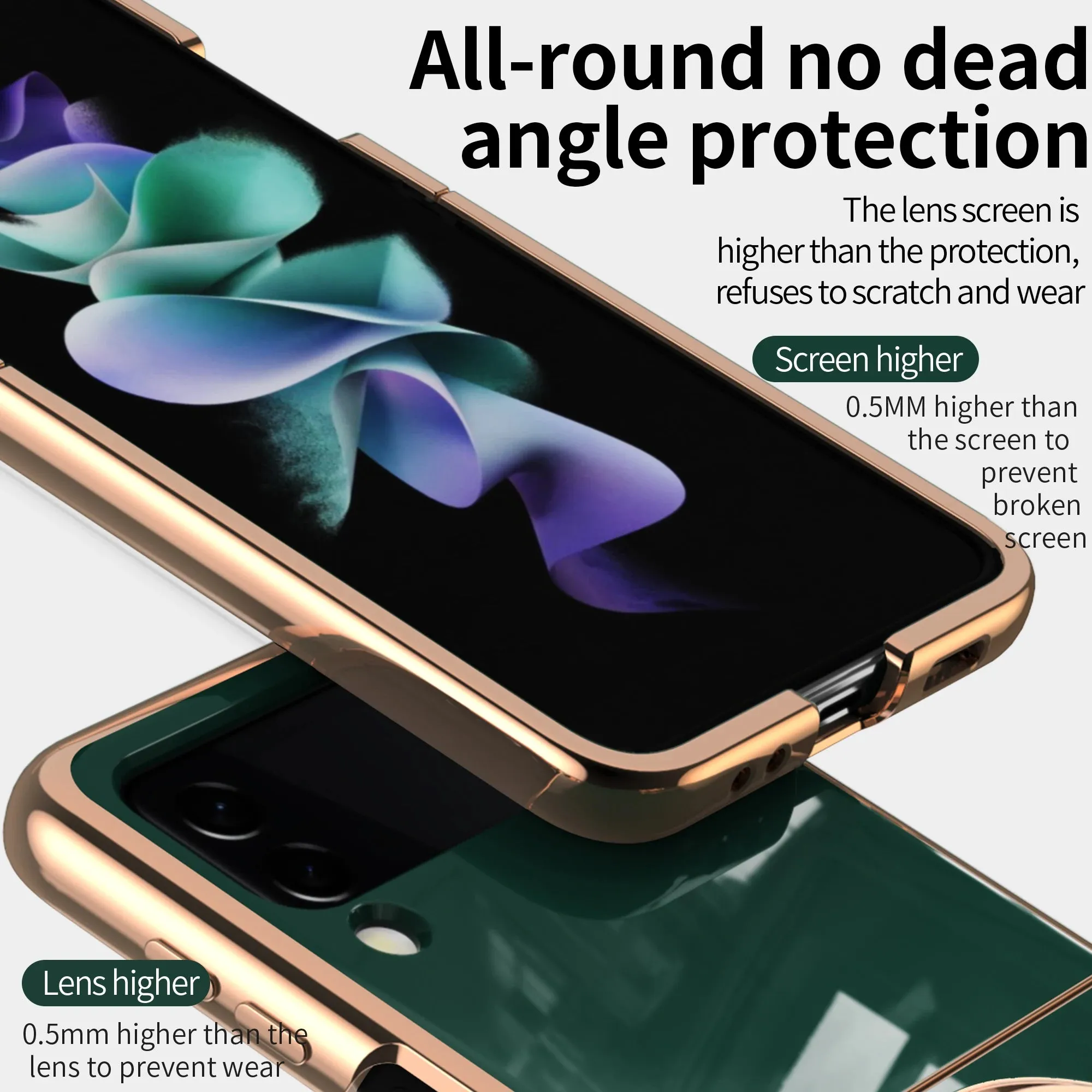 New 6d Luxury Soft Plating Flip Cover Mobile Phone Case With Holder For Samsung Galaxy Z Flip 4 Fold4 Flip 3