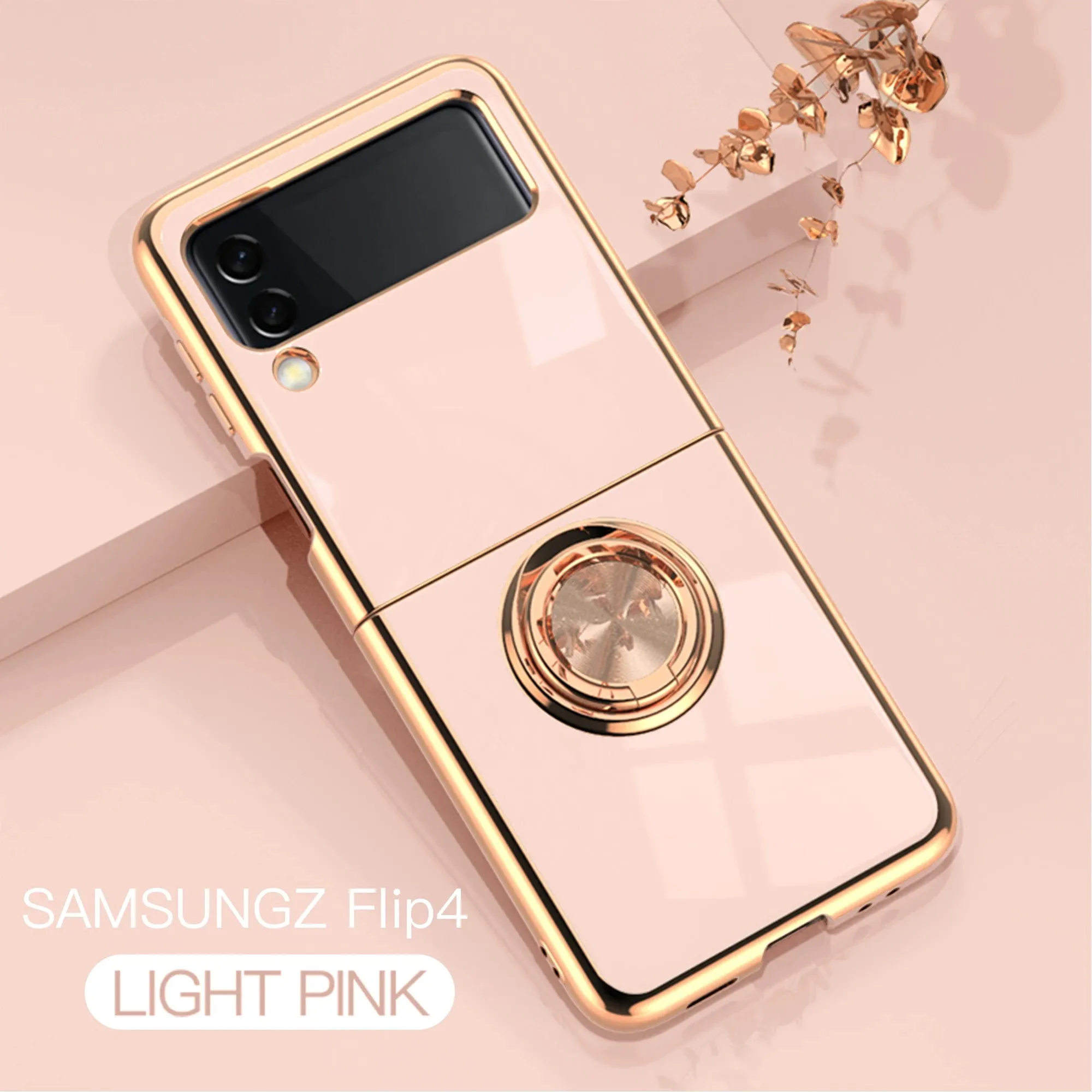 New 6d Luxury Soft Plating Flip Cover Mobile Phone Case With Holder For Samsung Galaxy Z Flip 4 Fold4 Flip 3