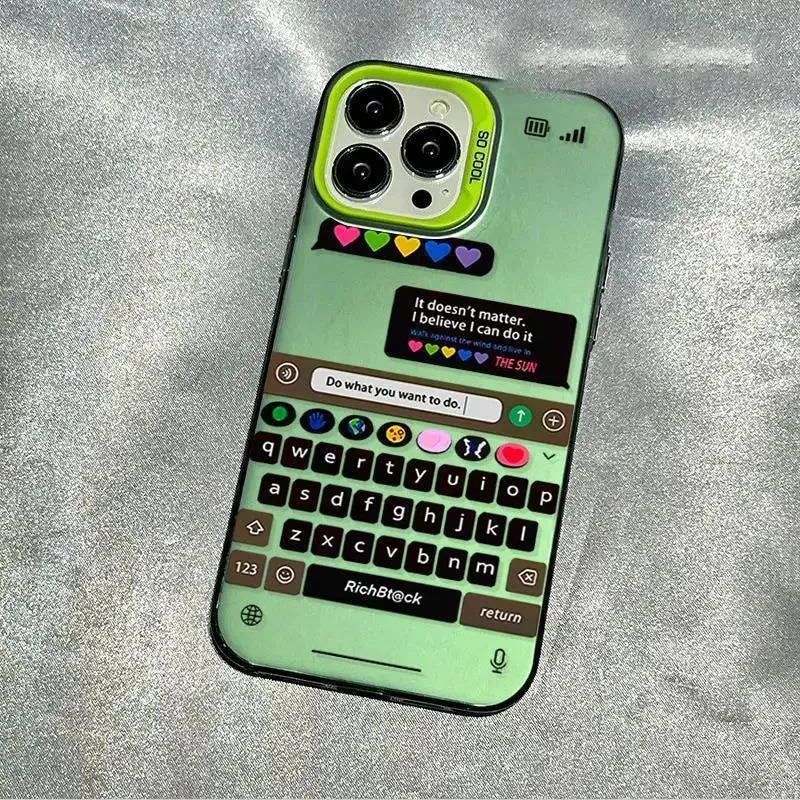 New Design Chatting Frame Phone case For iPhones - Silver Hard Back Shockproof Cover